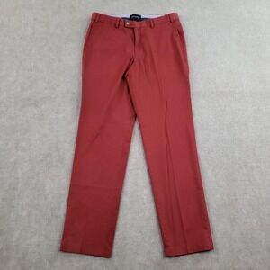 HILTL Pants Mens 36x32 (Fits 34x32) Red‎ Parma Contemporary Fit Stretch Chino